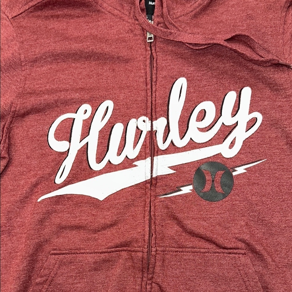 Hurley Red Zip Up Hoodie Sz. S - Picture 3 of 8